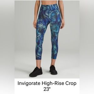 Lululemon, Invigorate High-rise 23” Crop, Shapeshifter Flux Blue Multi, Pockets!